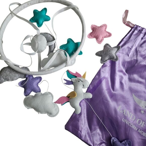 Land Of‎ Luna Unicorn Mobile Nursery Decor Stars Clouds Purple Plushy Celestial - Picture 8 of 9